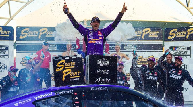 Featured Image for Denny Hamlin seizes Las Vegas victory to clinch Championship 4 berth