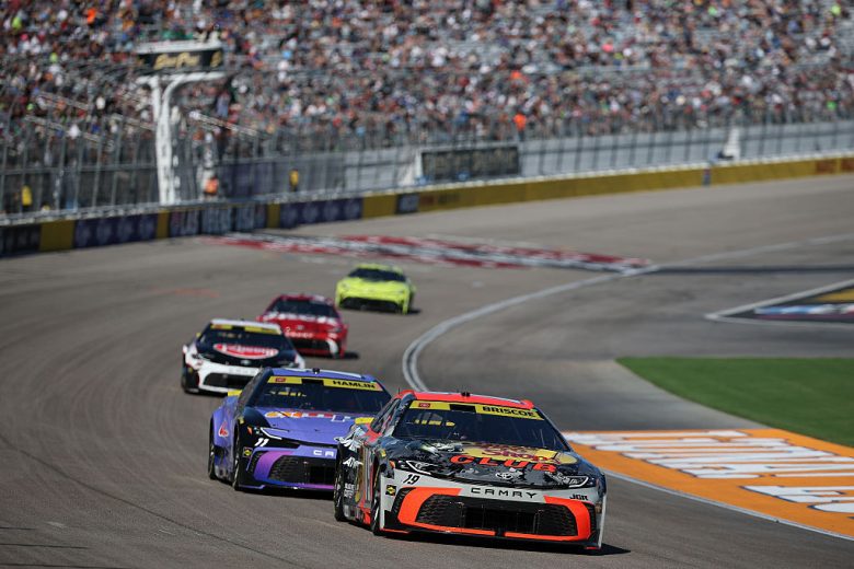 Chase Briscoe races in the No. 19 Toyota at Las Vegas Motor Speedway.