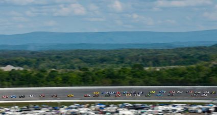 A general view of racing during the NASCAR Cup Series Jack Link's 500 at Talladega Superspeedway on April 27, 2025 in Talladega, Alabama.