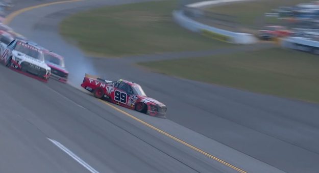 Teammates Rhodes, Fenhaus spin from the lead late