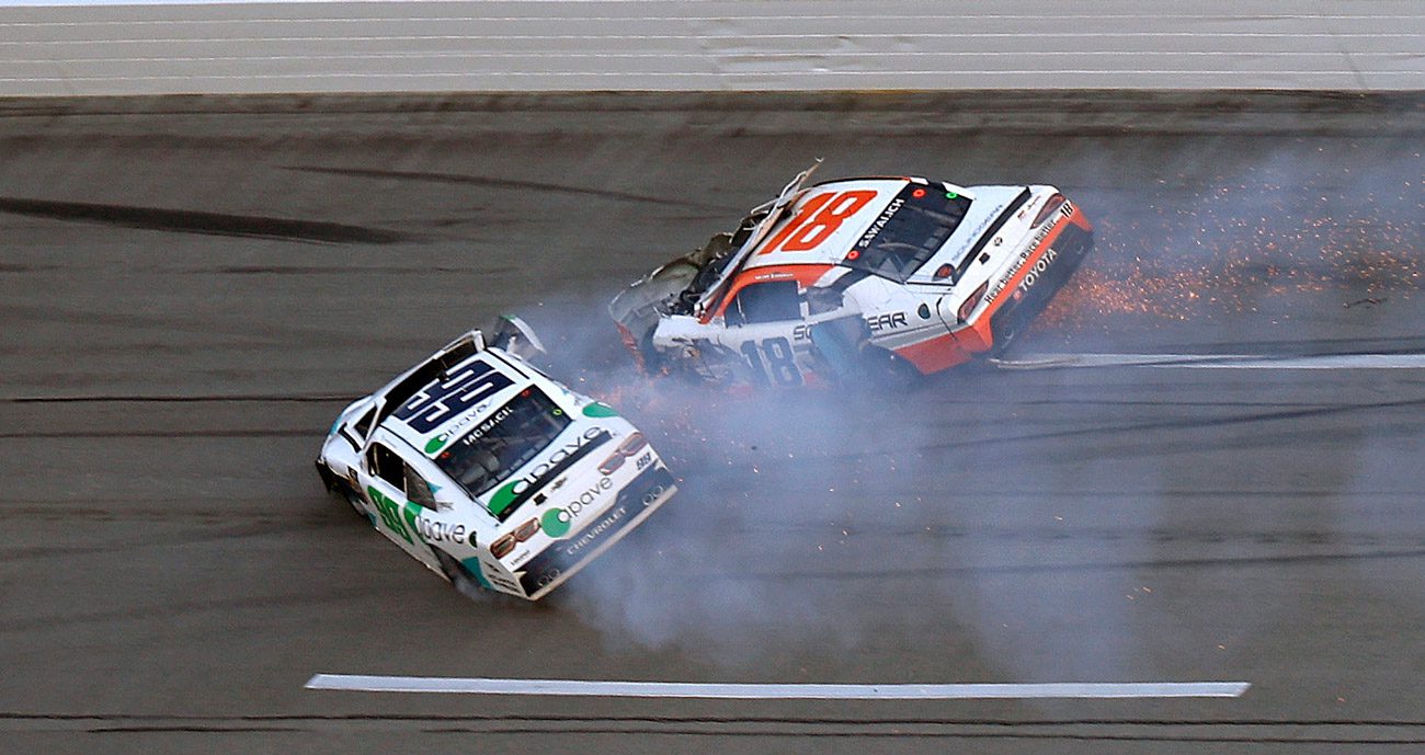 William Sawalich and Connor Mosack crash at Talladega.