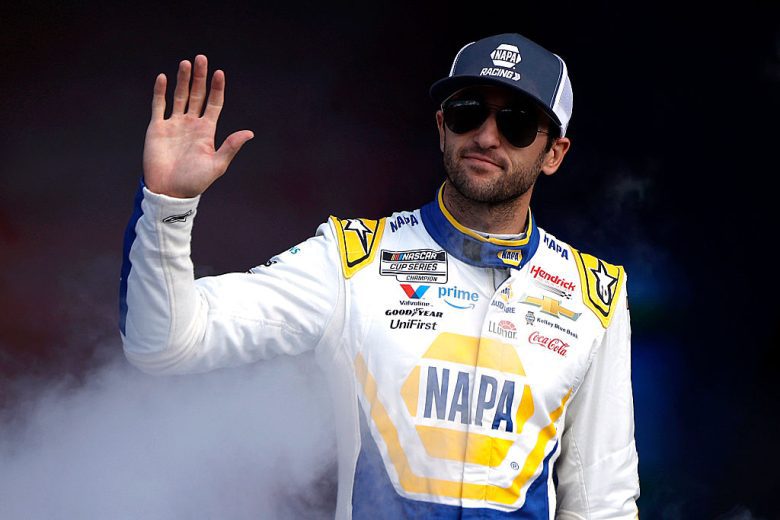 Chase Elliott waves to the crowd.