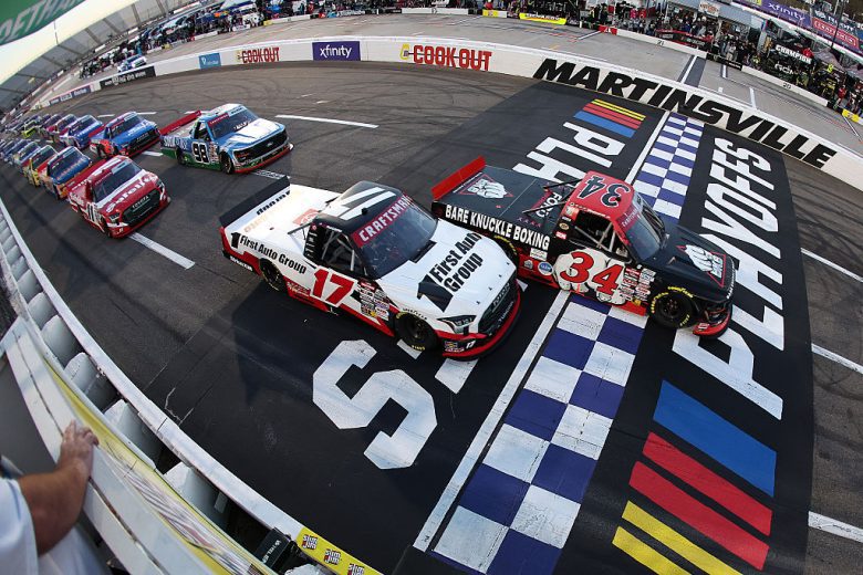 Layne Riggs and Gio Ruggiero drive at Martinsville.