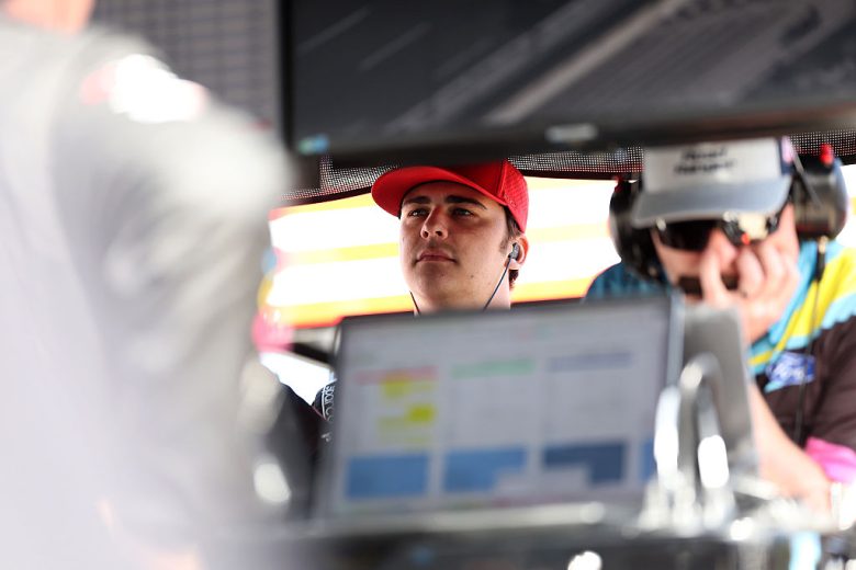 Sam Mayer looks on at Martinsville.