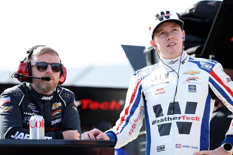 Justin Allgaier and Connor Zilisch look on at Martinsville.
