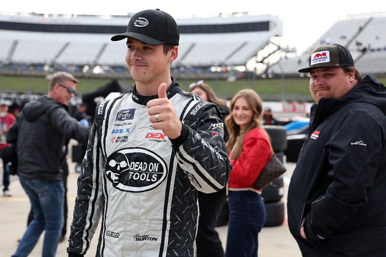 Harrison Burton looks on at Martinsville.
