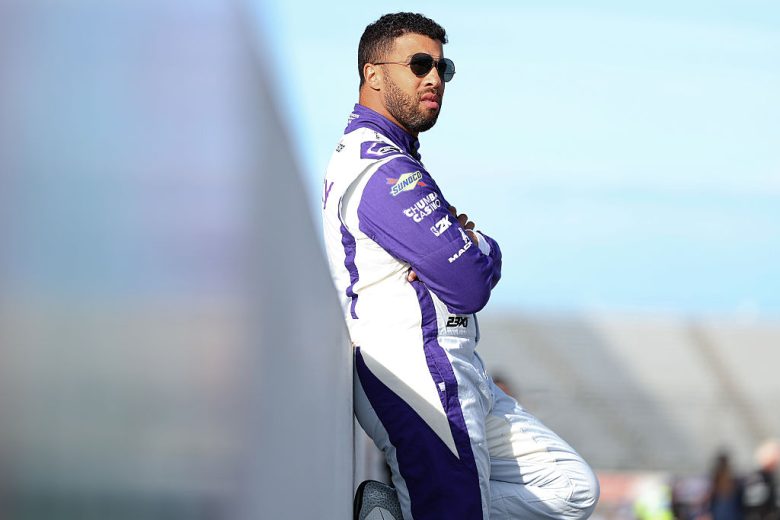 Bubba Wallace looks on at Martinsville.