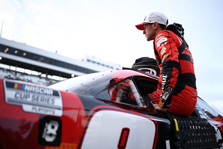 Chase Elliott enters his car at Martinsville.