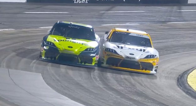 Teammate tussle: Aric Almirola, Taylor Gray battle for late lead