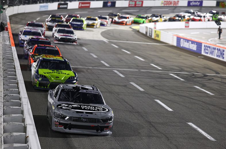 Harrison Burton and others drive at Martinsville.