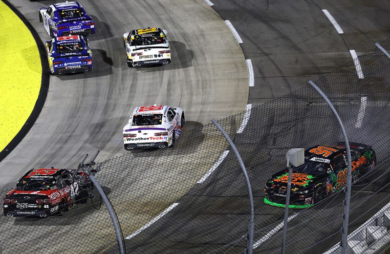 Myatt Snider spins at Martinsville.