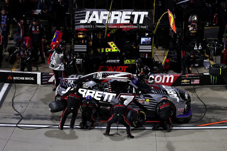 Justin Allgaier pits at Martinsville.