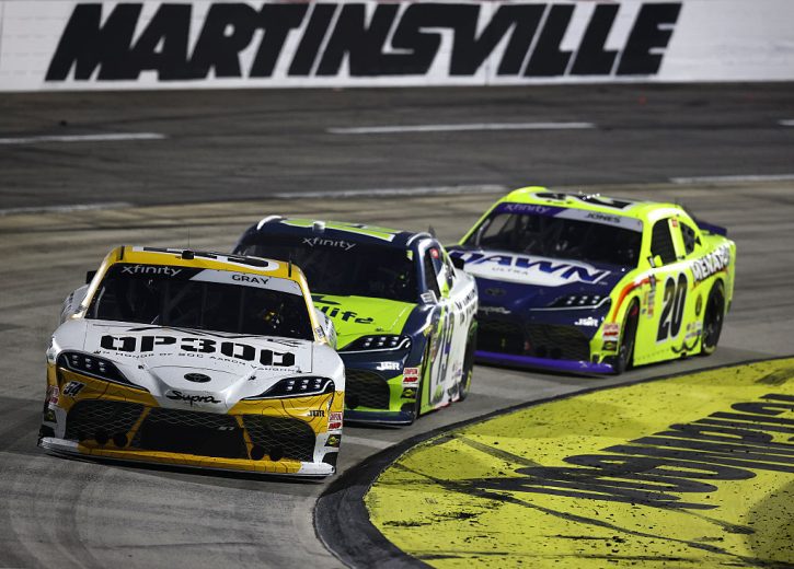 Taylor Gray, Aric Almirola and Brandon Jones race at Martinsville.