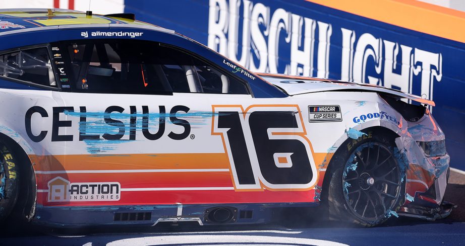 aj allmendinger crashes during cup series practice at phoenix