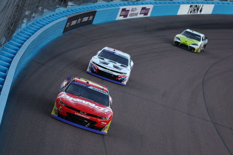 Justin Allgaier, Connor Zilisch and Aric Almirola drive at Phoenix.