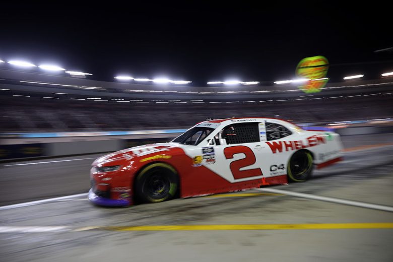 Jesse Love exits pit road at Phoenix.