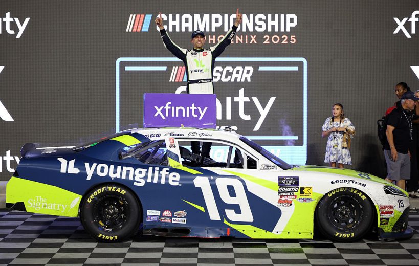 Aric Almirola celebrates at Phoenix.