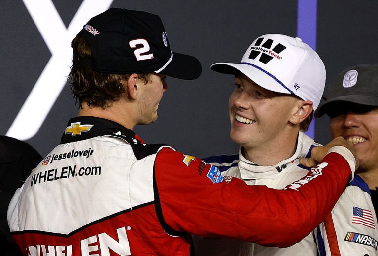 Connor Zilisch congratulates Jesse Love at Phoenix.