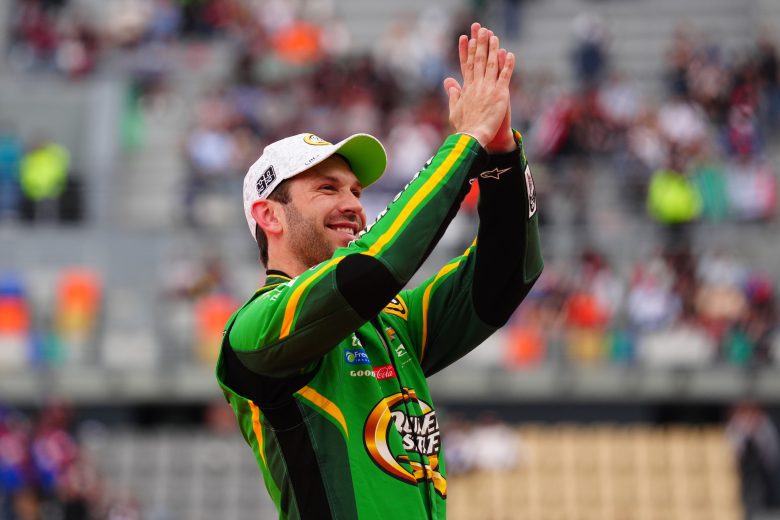 Daniel Suárez celebrates win.