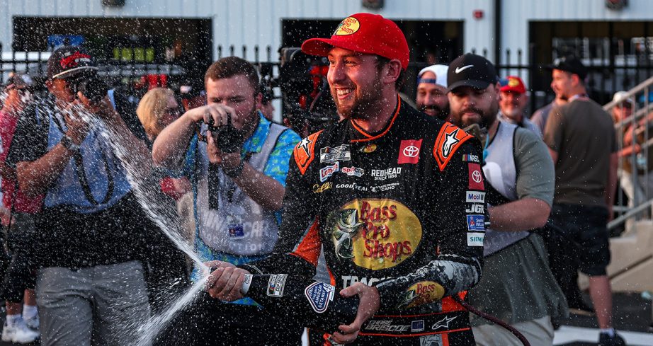 Chase Briscoe celebrates.