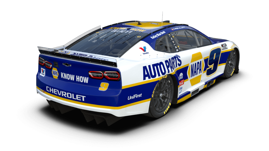 A view of Chase Elliott's No. 9 NAPA Auto Parts paint scheme for the 2026 NASCAR Cup Series season.