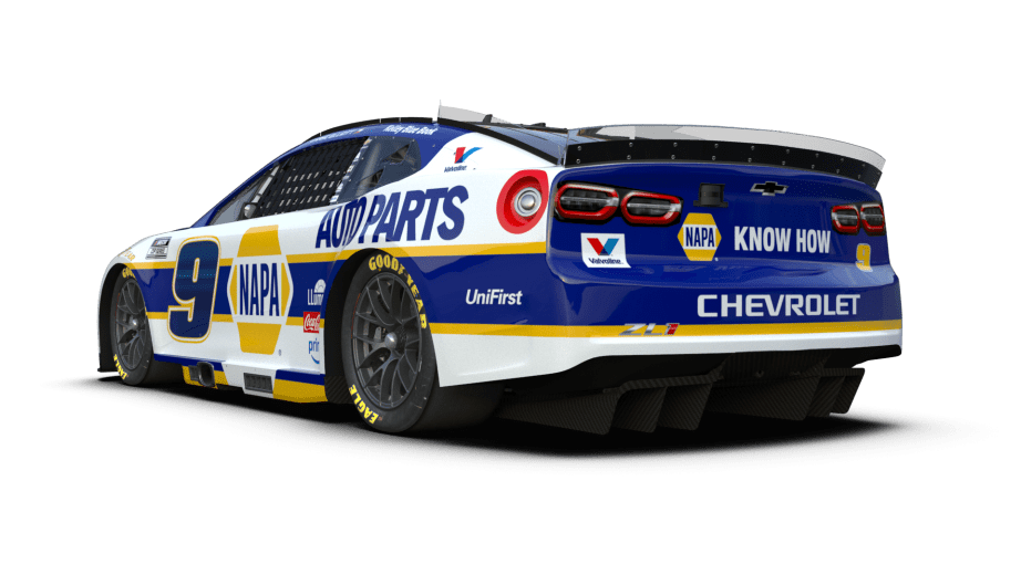A view of Chase Elliott's No. 9 NAPA Auto Parts paint scheme for the 2026 NASCAR Cup Series season.