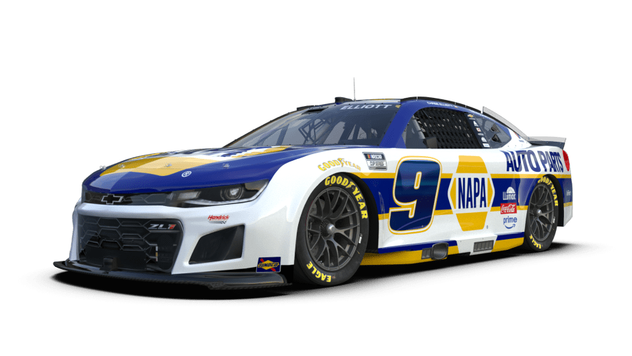 A view of Chase Elliott's No. 9 NAPA Auto Parts paint scheme for the 2026 NASCAR Cup Series season.