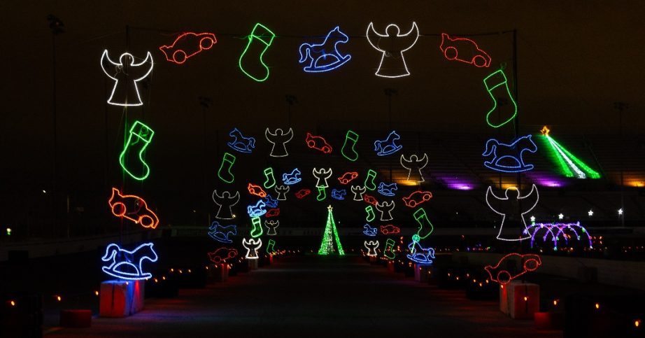 Holiday lights at Gateway.