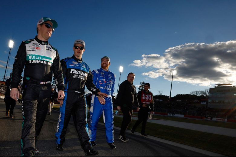 Chris Buescher, Chris Buescher and Ryan Preece look on.