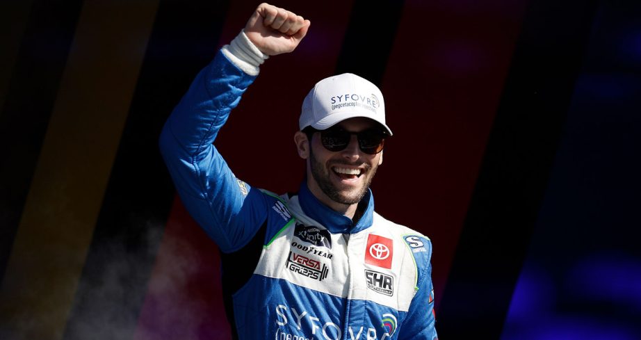Patrick Staropoli during NASCAR driver introductions.