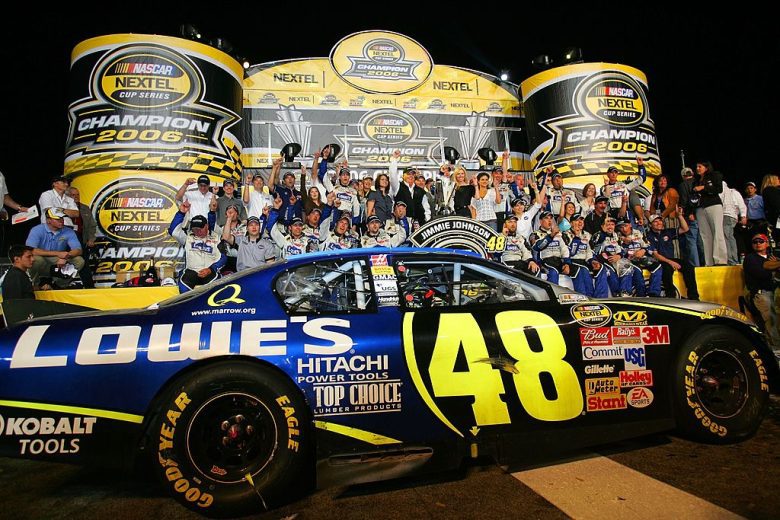 Jimmie Johnson and the No. 48 team celebrate in Victory Lane.