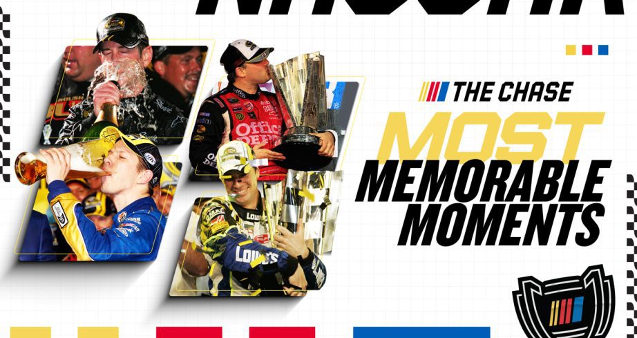 Chase Memorable Moments graphic, featuring images of Kurt Busch, Tony Stewart, Brad Keselowski and Jimmie Johnson.