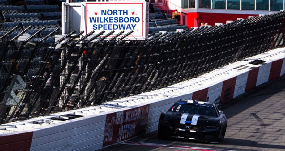 Zane Smith races at North Wilkesboro Speedway during a test.