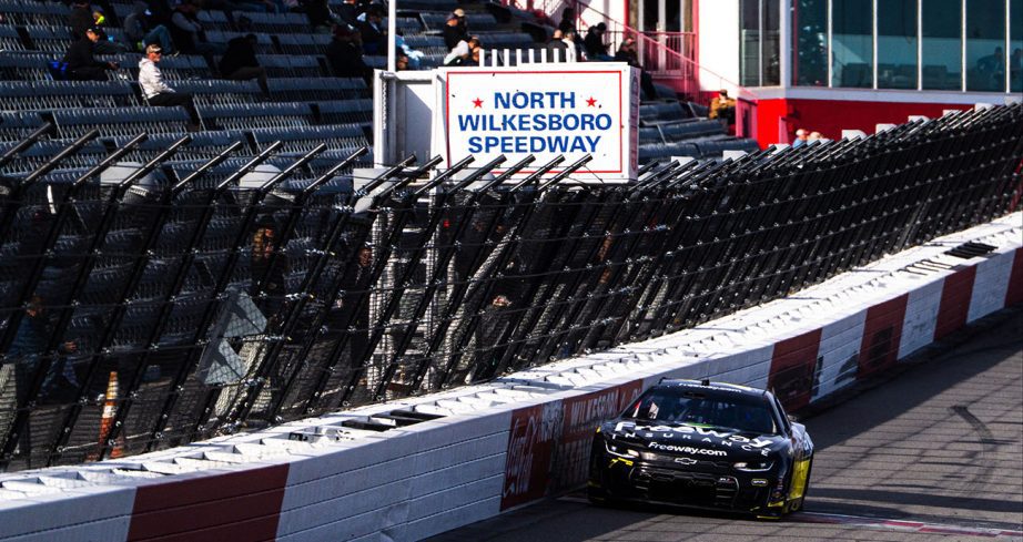 Daniel Suárez drives during a test at North Wilkesboro Speedway.