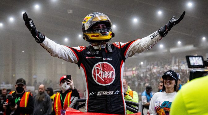 Featured Image for Christopher Bell reaches another Chili Bowl finale with Thursday prelim win in Tulsa: ‘This place is magic’
