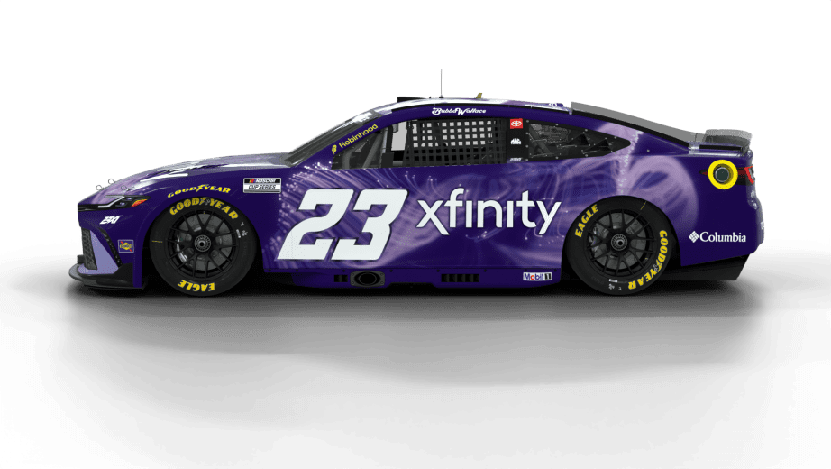 A view of the No. 23 Xfinity Toyota that Bubba Wallace will drive in 2026.