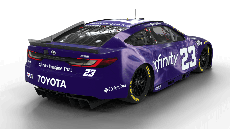A view of the No. 23 Xfinity Toyota that Bubba Wallace will drive in 2026.