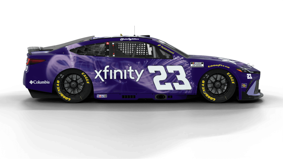 A view of the No. 23 Xfinity Toyota that Bubba Wallace will drive in 2026.