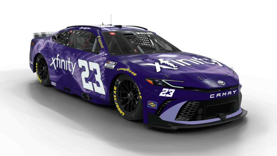 A view of the No. 23 Xfinity Toyota that Bubba Wallace will drive in 2026.