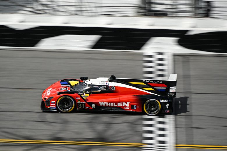 The No. 31 Action Express Racing Cadillac drives at Daytona.