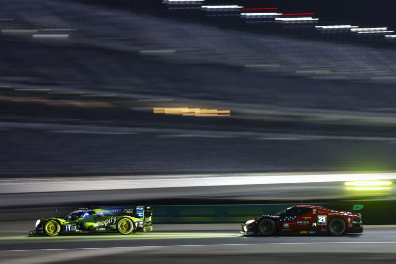 The No. 11 TDS Racing LMP2 drives at Daytona.