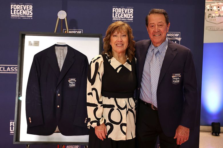Harry Gant and his wife pose for a photo.