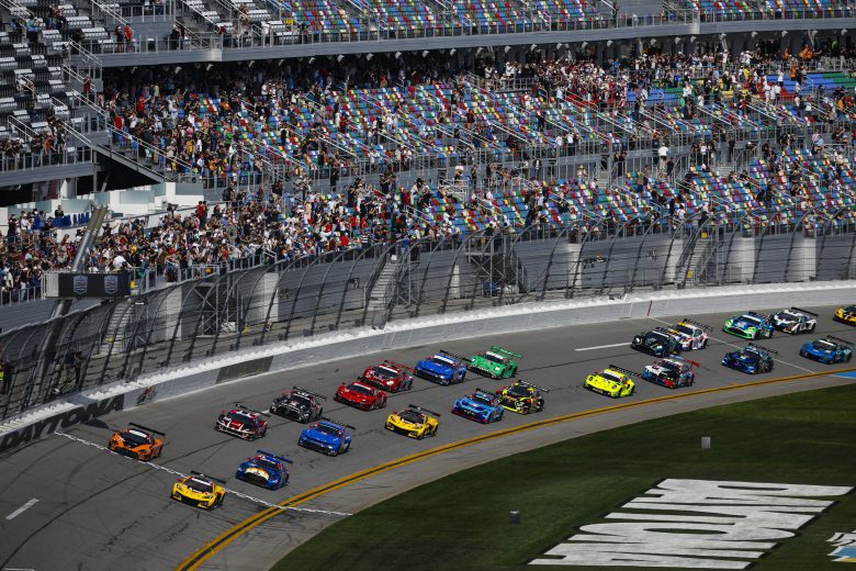 A general view of racing at Daytona.