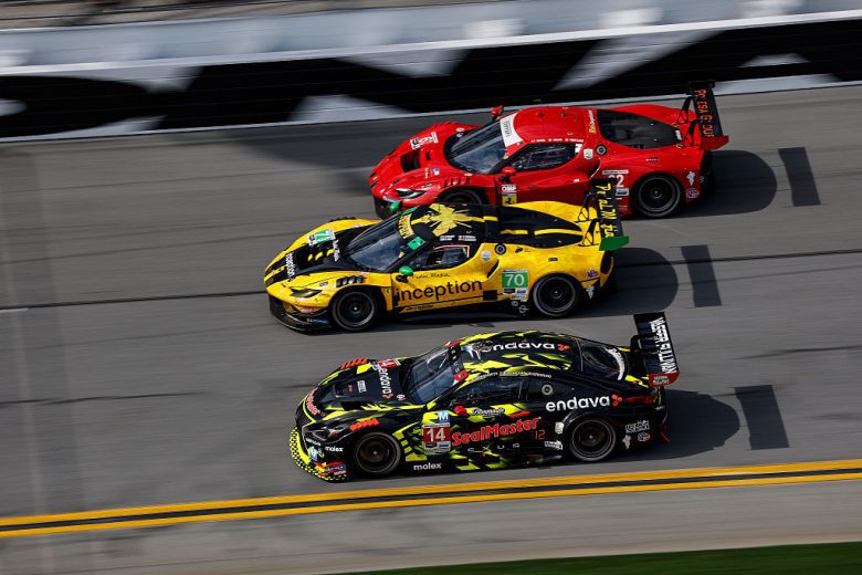 A general view of racing at Daytona.
