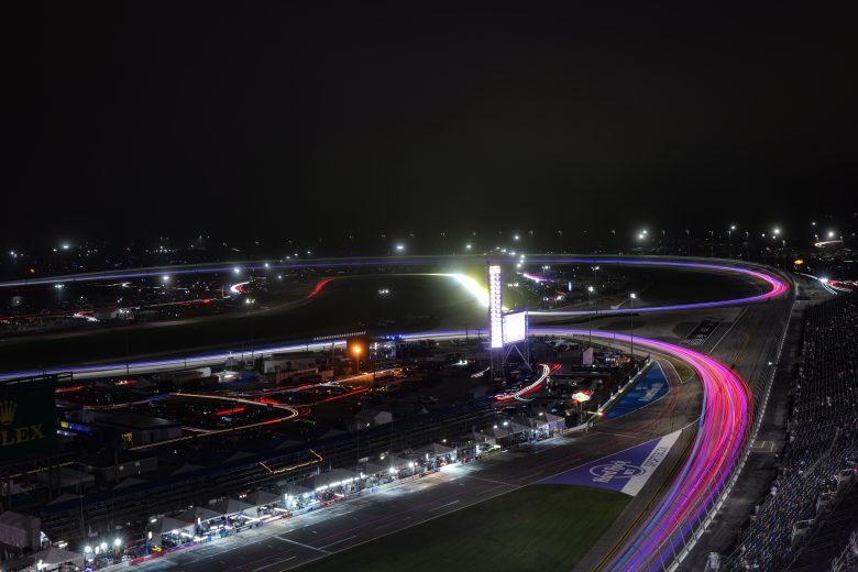 Night racing during the 2026 Rolex 24 at Daytona.