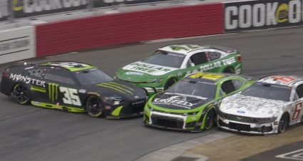 Riley Herbst gets spun around, bringing out first caution