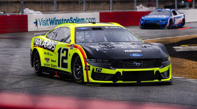Featured Image for ‘Crazy night’: Ryan Blaney overcomes Clash crashes, wet weather for podium finish