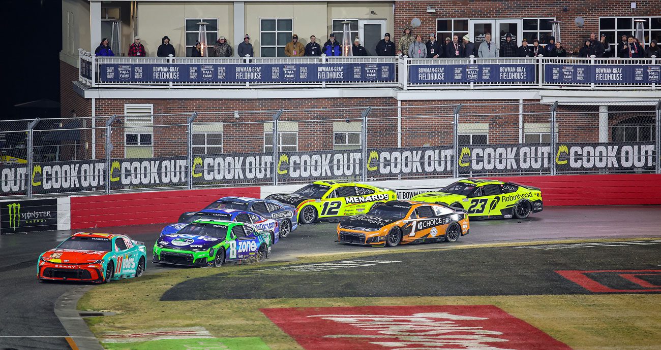 Ryan Blaney is involved in a crash during the 2026 Clash at Bowman Gray.