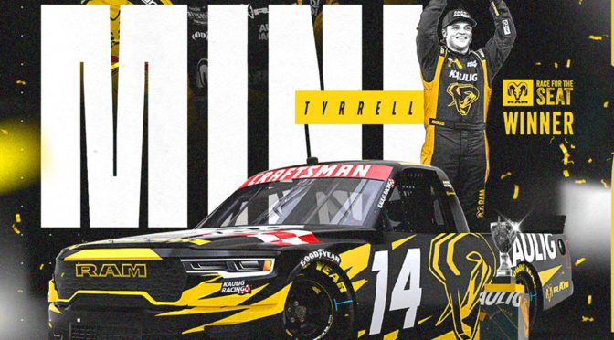 Featured image for ‘Mini’ Tyrrell wins inaugural RAM ‘Race for the Seat’ to earn full-time Kaulig ride