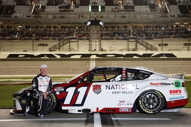 Denny Hamlin smiles at Daytona.